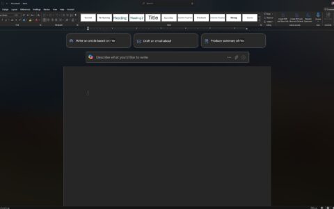 微软正在为 Word 中的新文档测试新的 Copilot UI